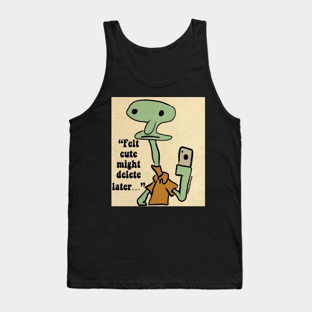 Awkward Squidward #1b Tank Top by SugarSaltSpice